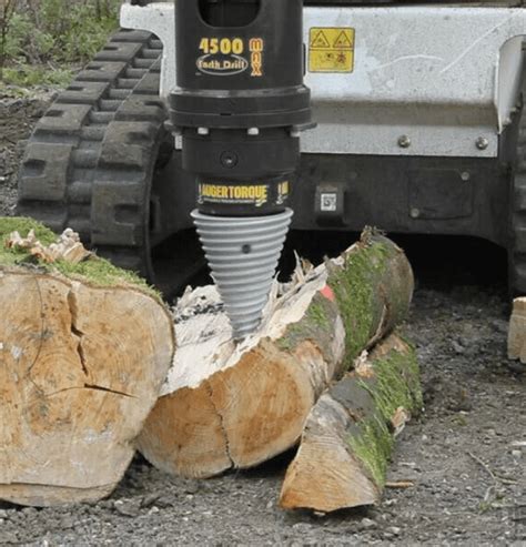 cone splitter on mini skid steer|Cone Log Splitter Auger Bit .